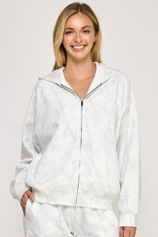 White Camo Hoodie Jacket