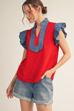 The Denim Pop Top