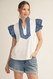 The Denim Pop Top