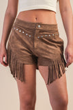 Suede Fringe Shorts