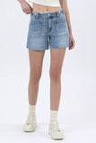 Cuffed Denim Shorts