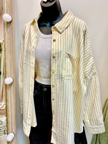 Banana Stripe Button-Down