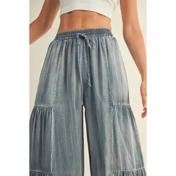 Ruffle Denim Pants