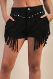 Suede Fringe Shorts