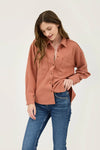 Rib Button Up Top