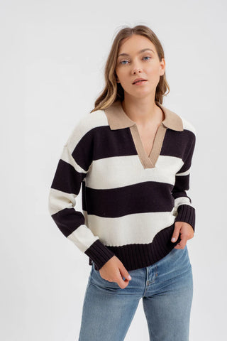 Stripe Collar Top